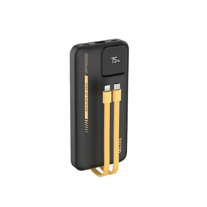 Tecno 10000mAh Fast Charging Power Bank 2 Build-In Cables